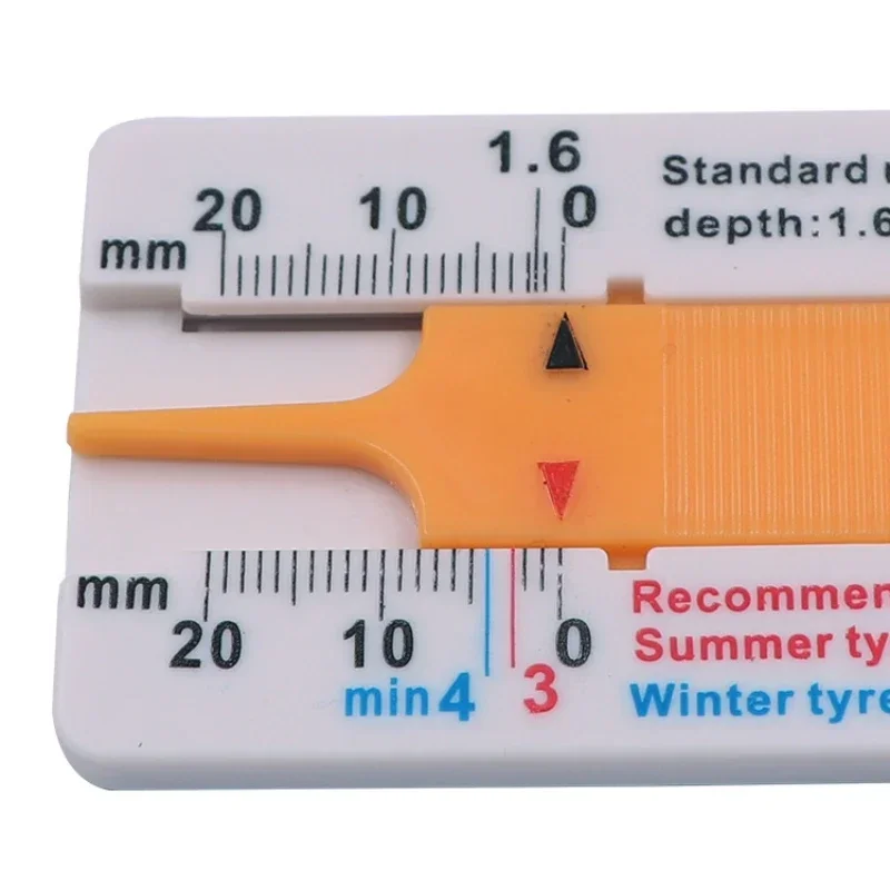 Car Wheel Tire Depth Gauge 0-20mm Tyre Tread Depthometer Depth Indicator Gauge Motorcycle Trailer Van Measure Tool Depth Gauge