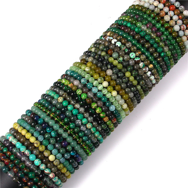 Green Natural Stone 6MM Beads Bracelets For Women Men Pray Heath Agates Cat Eye Stretch Elastic Rope Bangles Pulseras Jewellery