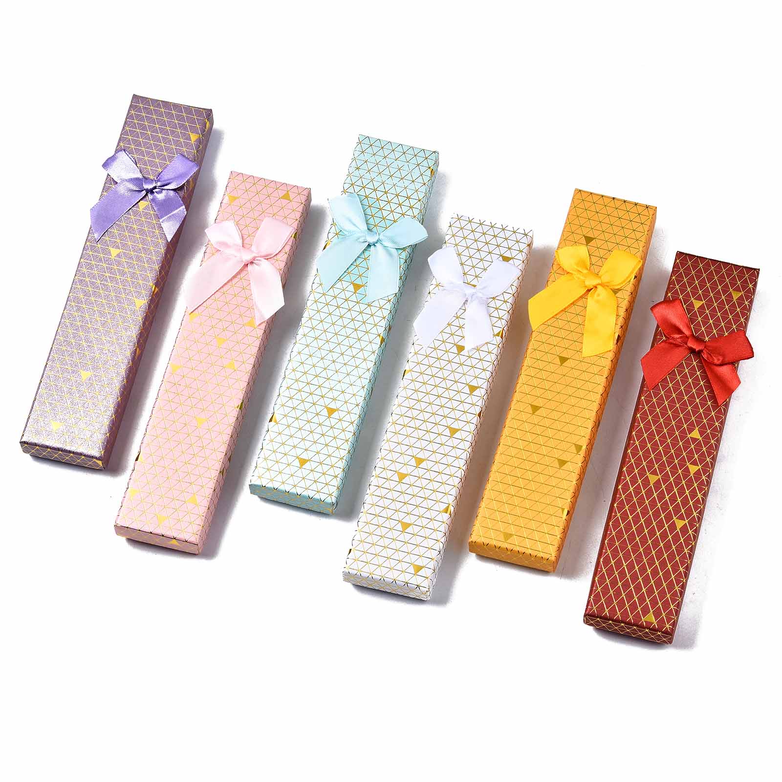 12Pcs Cardboard Jewelry Gift Set Box Rectangle Bracelet Necklace Nail Art DIY Jewellery Packaging Storage Organizer Mixed Color