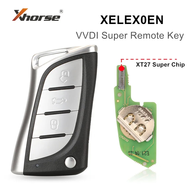 10pcsXhorse XEDS01EN XEFO01EN XEMQB1EN XELEX0EN XEKF20EN XEKF21EN VVDI Super Remote Car Key with XT27A Super Chip for VVDI2/VVDI