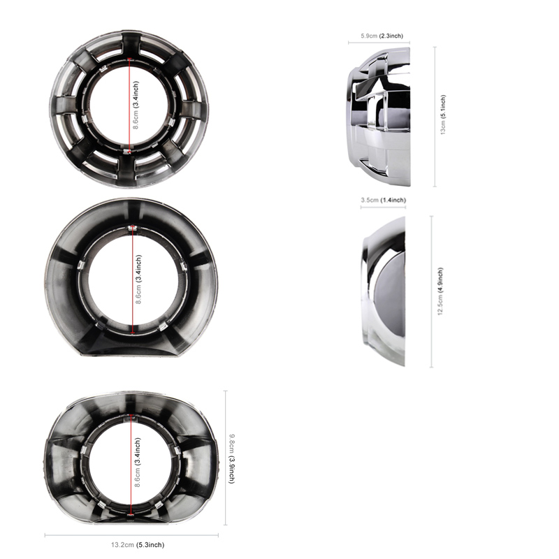 SANVI 2.5INCHES 3INCHES BI XENON/LED Projector lens mask shrouds Car light accessories