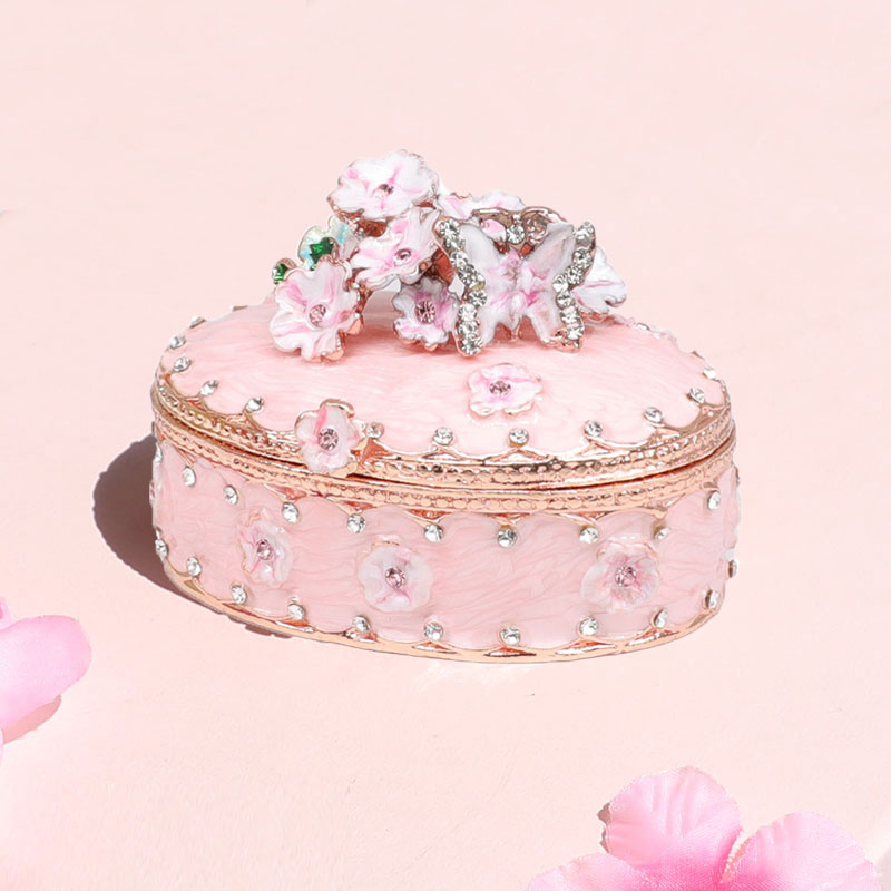 Jewelry Trinket Box Decorative Vintage Style Jewelry Organizer for Women Rhinestones Jewelry Storage Home Decor Unique Gift