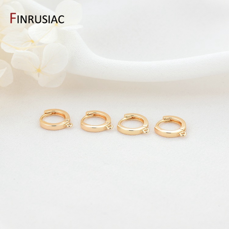 Earring Making Component 14k Gold Plated Round Earrings Hooks Hoop Earring Clasps Accessories DIY Jewellery Supplies Wholesale