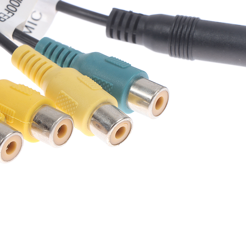 20 Pin Plug Universal Car Stereo Radio RCA Output Wire Wiring Adaptor Cable With Microphone Video Output/input Audio Subwoofer