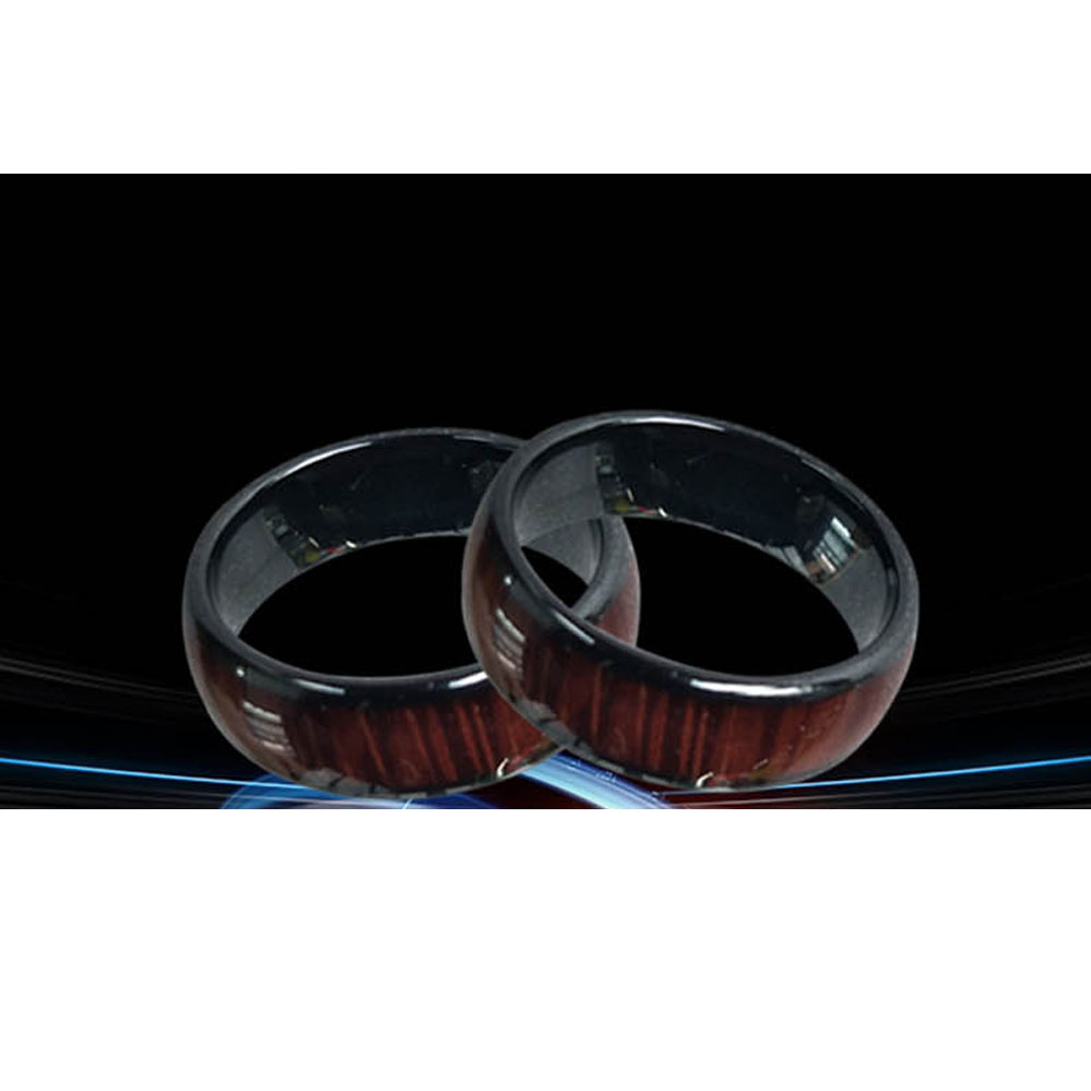 125KHZ or 13.56MHZ RFID Ceramics Wood color Smart Finger Ring Wear for Men or Women