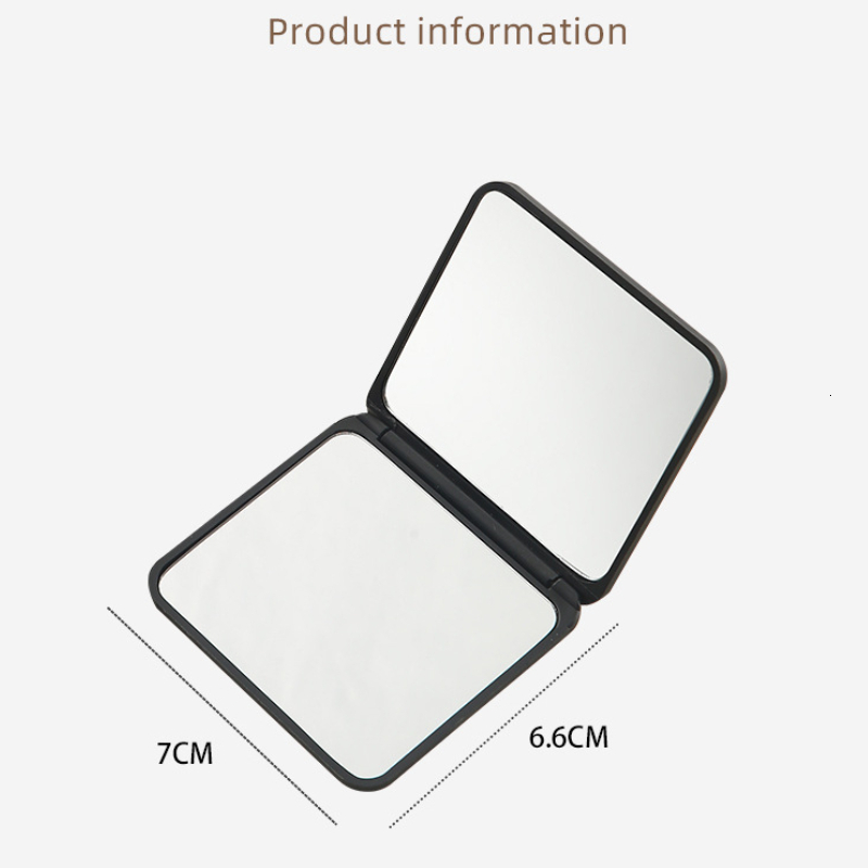 Foldable Mini Square Makeup Vanity Portable Hand Mirrors Double-sided Compact Pocket Cosmetic Mirror F624-8