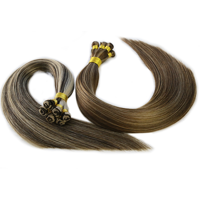 Genius Weft Human Hair Extensions Straight Raw Virgin Hair Weaves Bundles Invisible Lightweight 100g Double Drawn Hairpiece