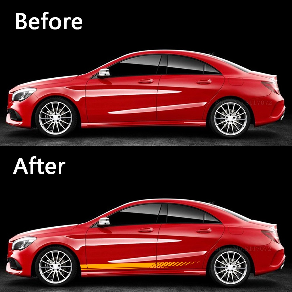 Car Side Skirt Door Sticker Decal for Mercedes Benz A B C E G S R X V CLA CLk CLS SLK SLC EQC GLA GLC GLE GLS GLK VITO AMG GT