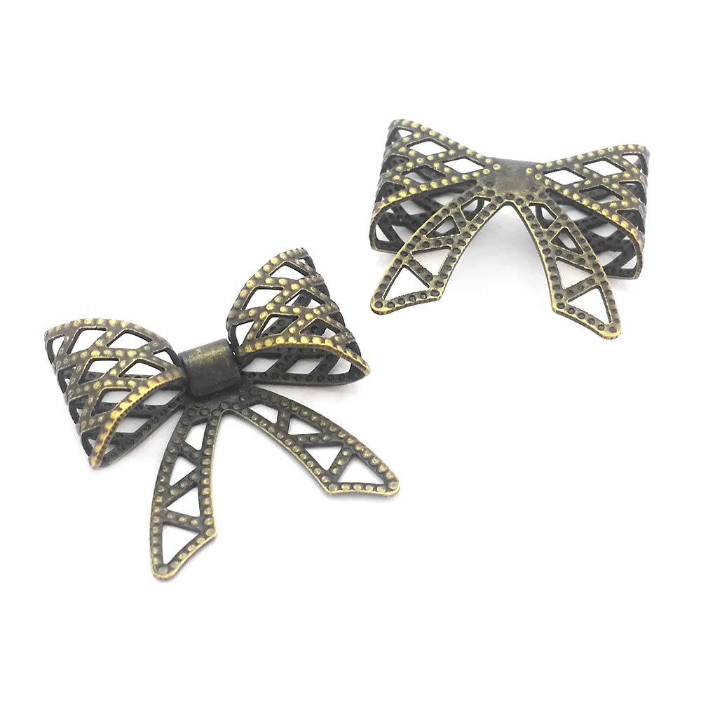 20PCS 20x20MM High Quality 18K Gold Color Plated Brass Grid Bow Charms Pendants High Quality Diy Jewelry Necklace Accessories