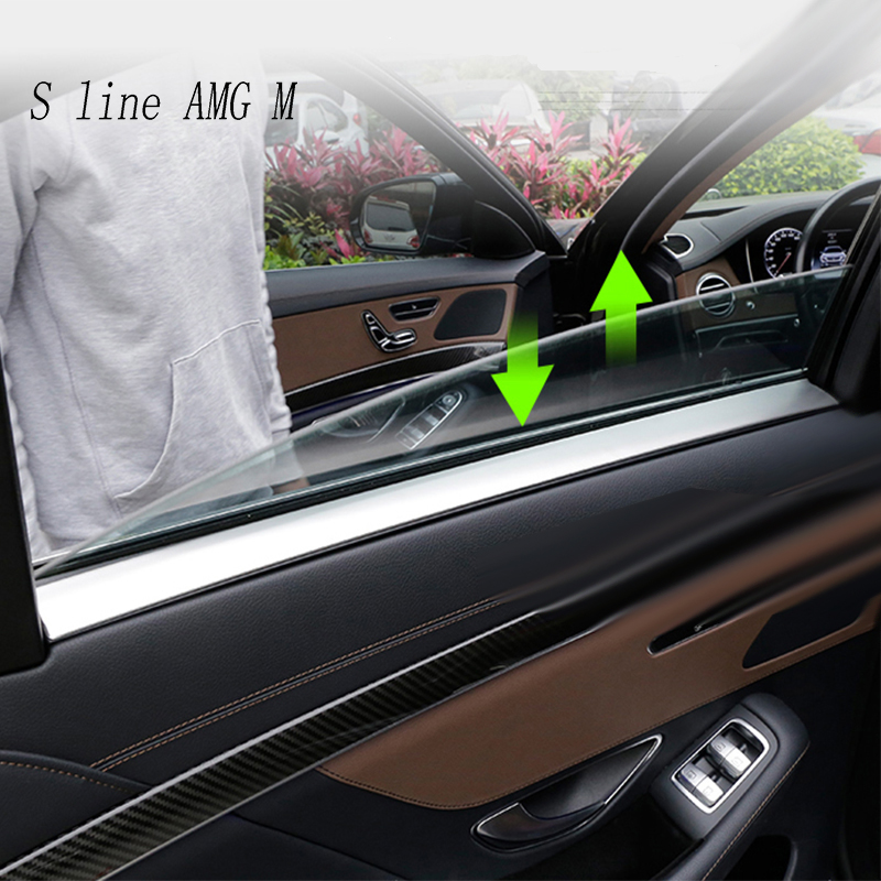 Car Window Car Door Interior strip Decorative Covers Stickers For Mercedes Benz S Class W222 S320L Car Styling Trim Accessories