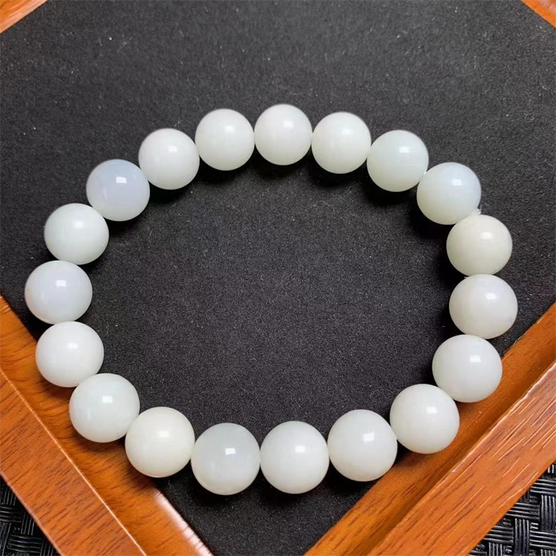 10mm Natural white opal Bracelet Crystal Smooth Round Beads For Jewelry Making Healing Holiday Gift 1PCS