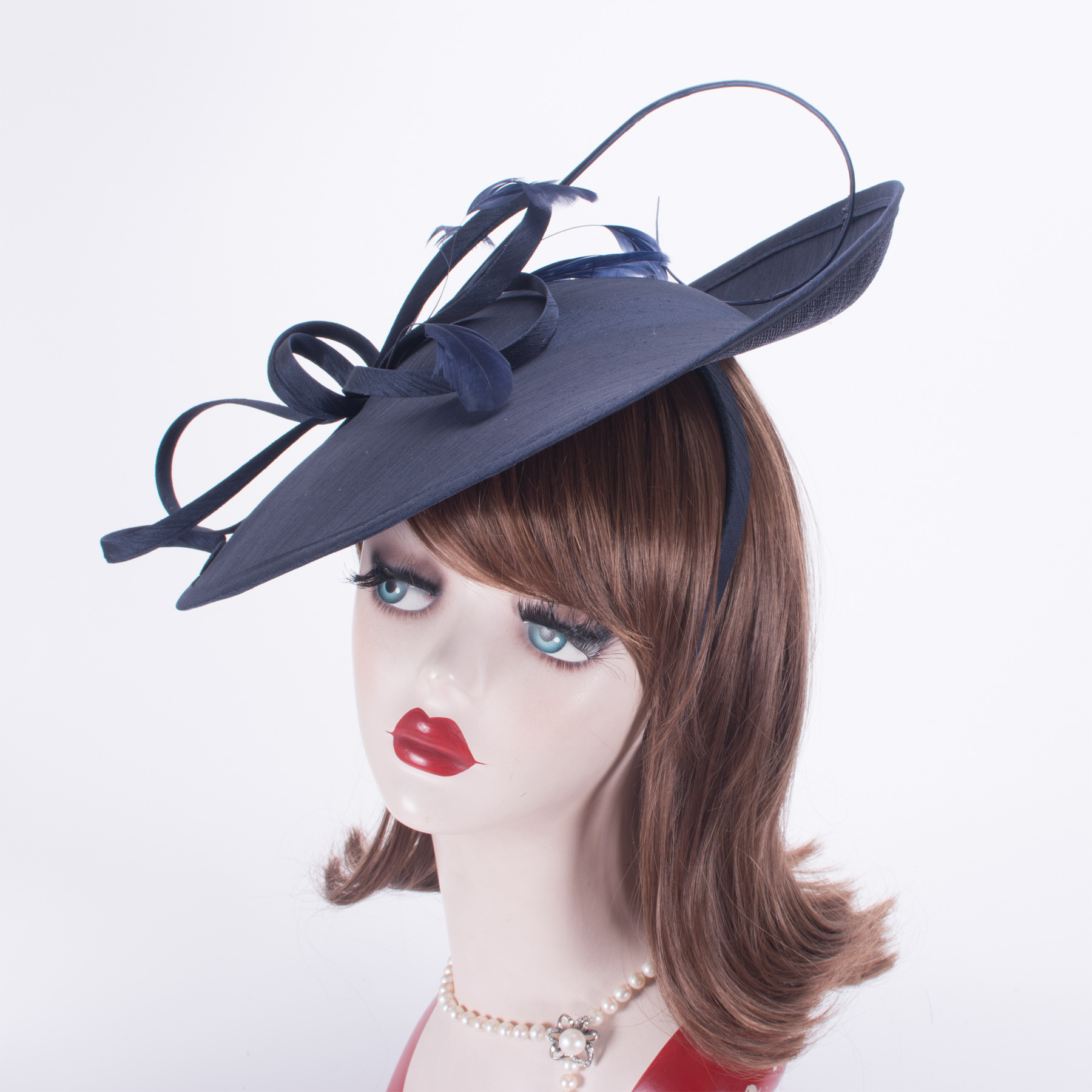 Lawliet Womens Kentucky Derby Sinamay Fascinators Wedding Church Racing Hats Headband Headpiece T444