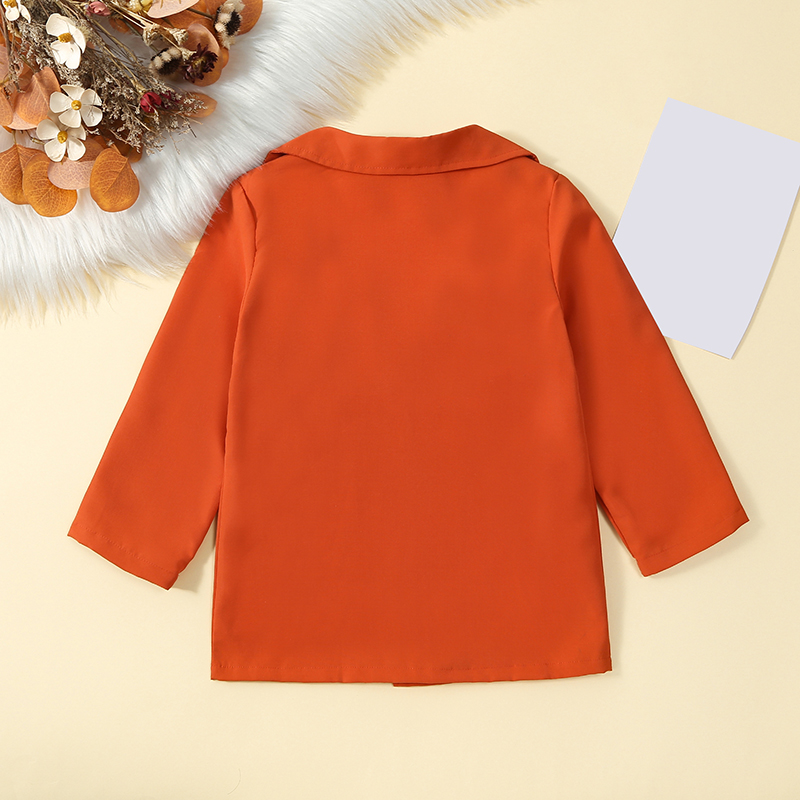 Pudcoco Toddler Kids Baby Girl Fall Jackets Long Sleeve Notched Lapel Coats Single Breasted Blazers Outerwear 3-7T