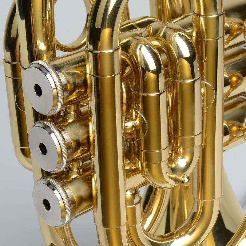 Palm Trumpet Bb Key Pocket Mini Trumpet Three Key Cornet Stage Performance Professional Musical Instrument Trumpet