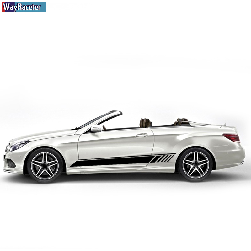 3 Pcs Car Hood Decal Side Stripes Skirt Sticker For Mercedes Benz E Class W212 E63 AMG S212 A207 C207 E250 E300 E350 Accessories