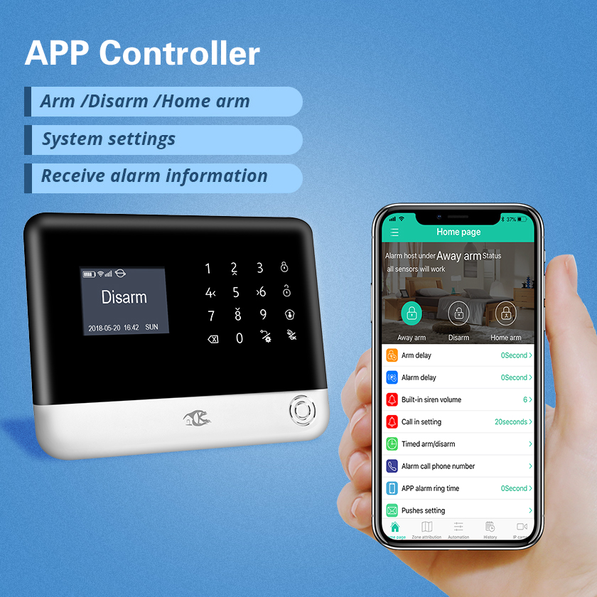 SMARSECUR Russian Spanish English H6 WIFI GSM Alarm System Security Home GSM Alarm System APP Control Alarm DIY Kit-45
