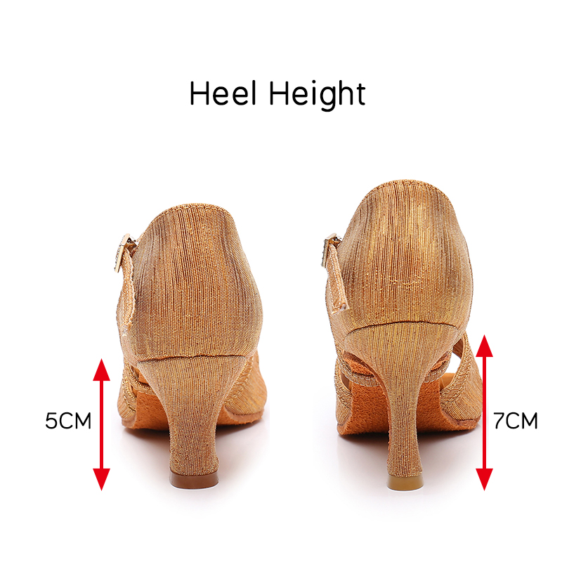 DKZSYIM Women Latin Dancing Shoes Tango Soft Bottom Girls Salsa Ballroom Dance Shoes Ladies Latin Dance Shoes heeled 5CM/7CM