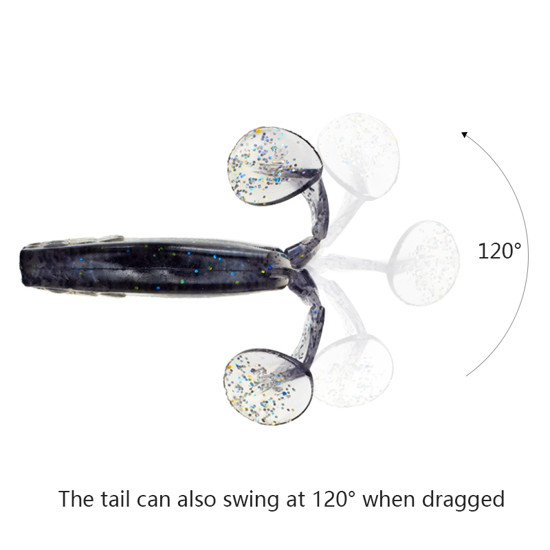 Hanlin 10/20pcs 55mm/2.5g Silicone Baits Artificial Fishing Lure T Tail Soft Lure Wobblers Fishing Pike Bass Tackle Sinking