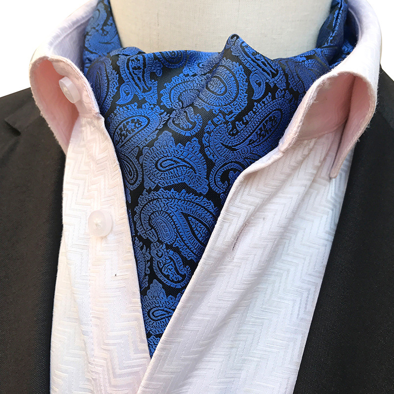 Luxury Men Vintage Paisley Plaid Dot Wedding Formal Cravat Ascot Ties