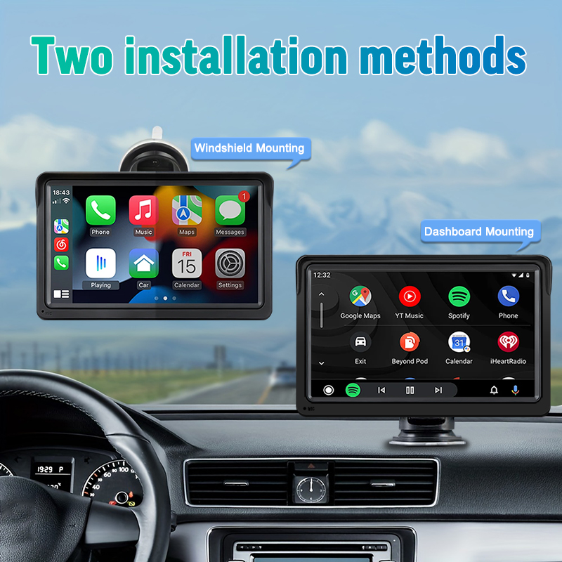 7inch CarPlay Android Auto Car Radio Multimedia Video Player USB AUX Input BluetoothPortable Touch Screen With Rear View Camera