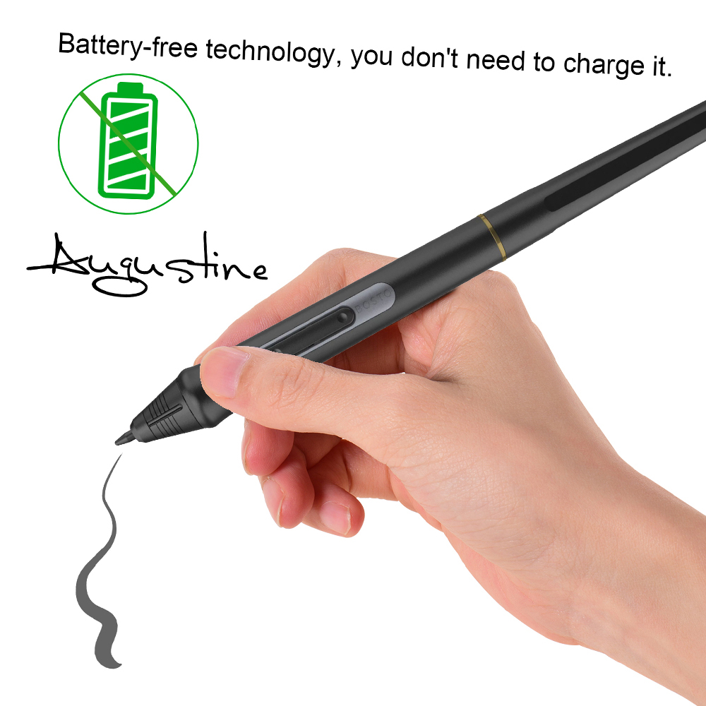 BOSTO Rechargeable Pen Digital Pen 8192 Levels Pressure Stylus Pen for BOSTO 13HD/16HD/16HDK/16HDT/22UX