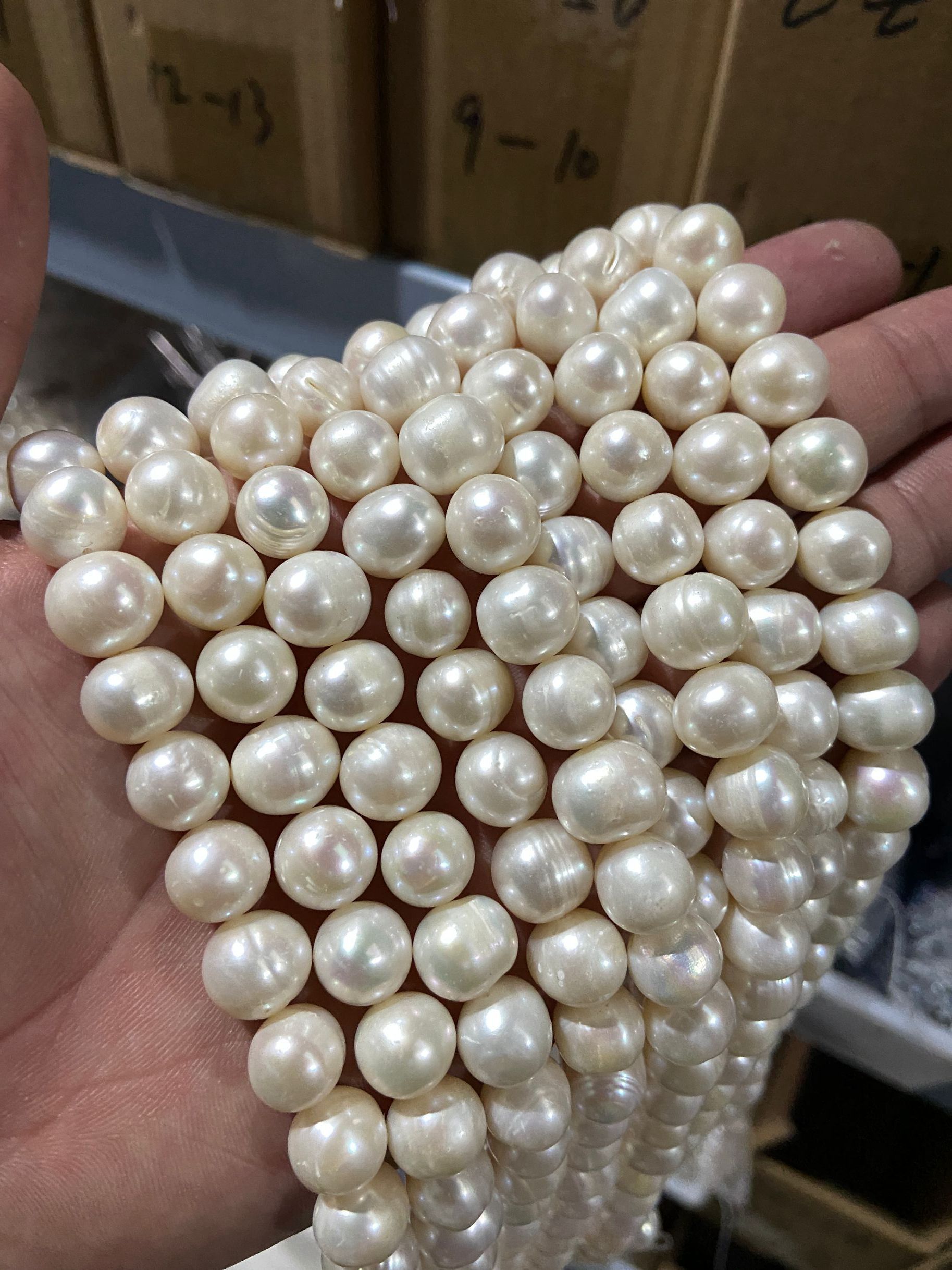 8-12mm Big Natural Pearl AA Real Freshwater Pearl Beads Potato Round Pearl Beads For DIY Bracelet Necklace Jewelry Making 14"