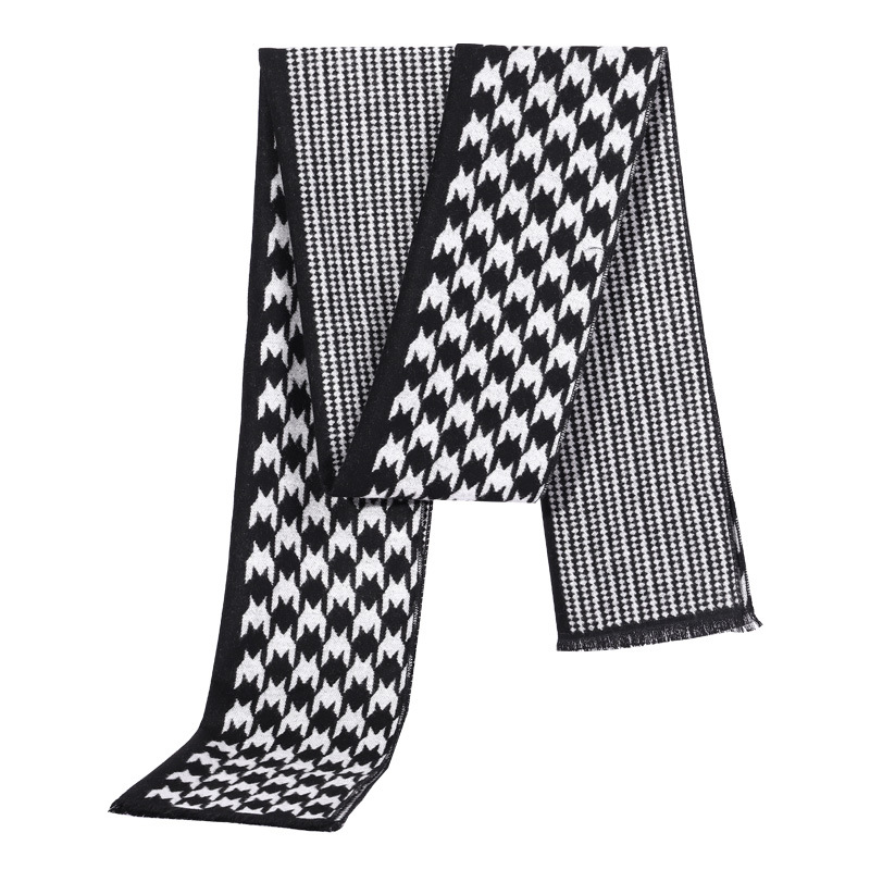 Autumn Winter Women's Wool Scarf Designer Black White Houndstooth Pashmina Shawl Luxury Cashmere Scarves Wraps 180cm YD0516
