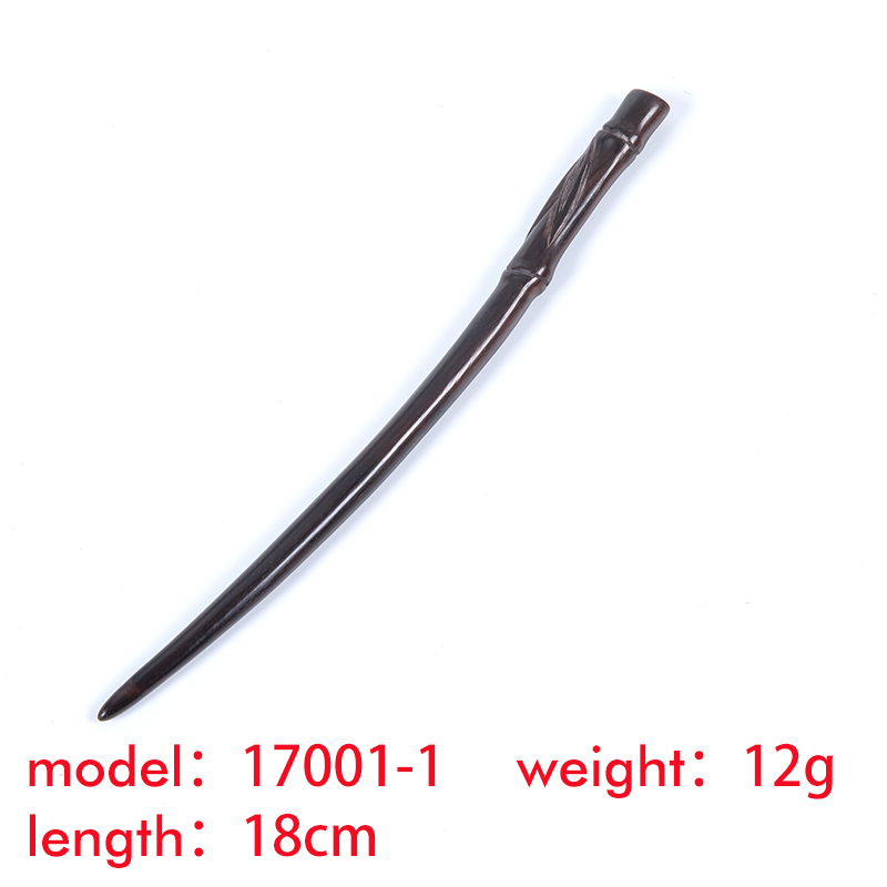 Natural Black Sandal Wood Hairpins 3D Carved Veins Wooden Pins Retro Hairstyle Tools For Women DIY Hair Ornaments Accessories
