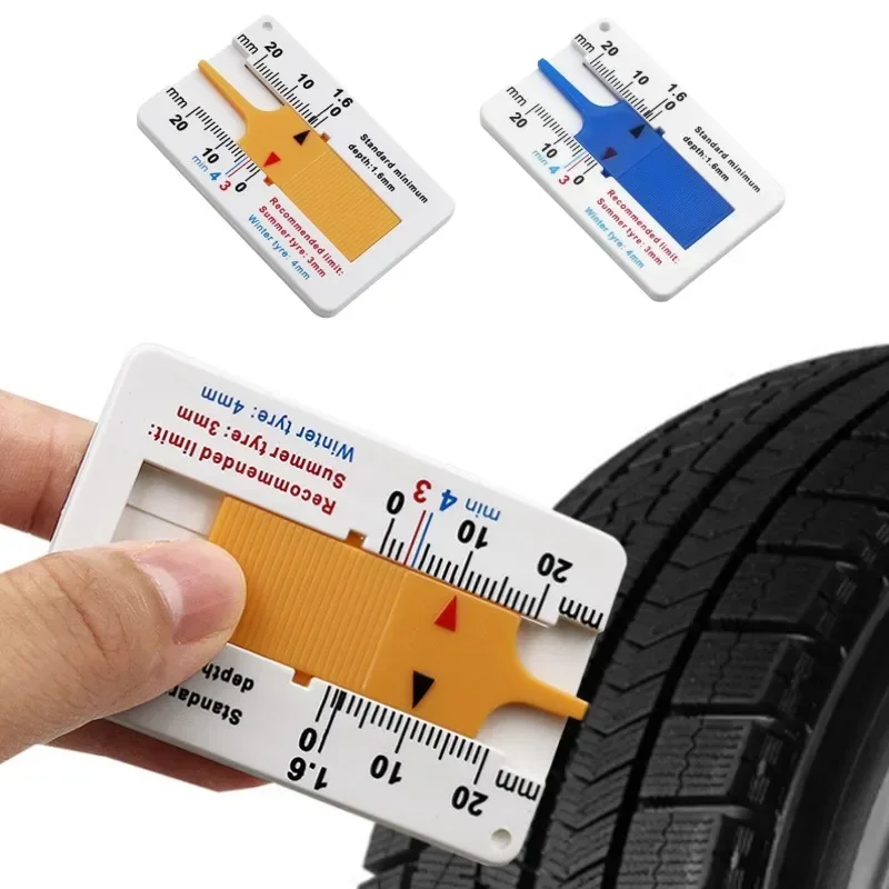 Car Wheel Tire Depth Gauge 0-20mm Tyre Tread Depthometer Depth Indicator Gauge Motorcycle Trailer Van Measure Tool Depth Gauge