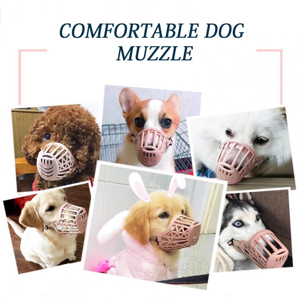 Dog Muzzle with Japanese Buckle Adjustable Dog Muzzle Adjustable Breathable Plastic Pet Muzzle for Dogs for Training
