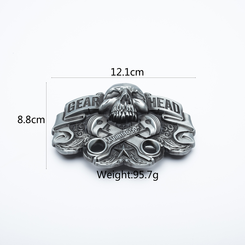 High Quality Leather Belt Men Strap Luxury Skull Gear Head Punk Buckle Fancy Vintage Western Cowboy Jeans Cinto Free Shipping