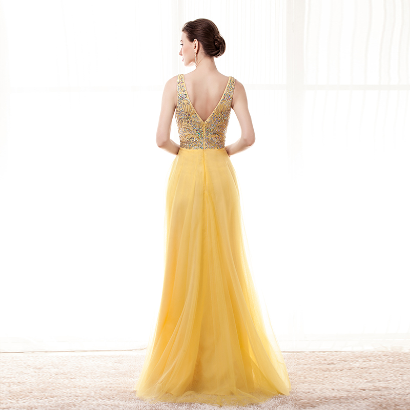 JaneVini Luxury Sequins Beadings Gold Bridesmaid Dresses Women Long Tulle Wedding Guest Formal Evening Gowns V Neck Ballkleider