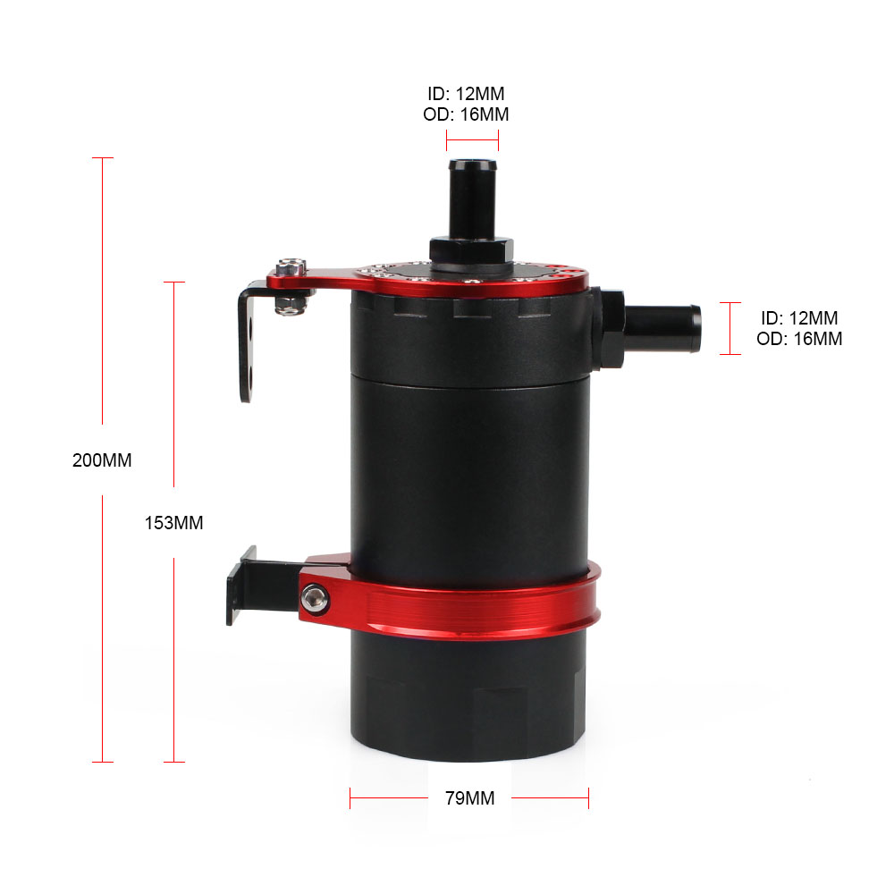 JDM Universal Baffled Aluminum Oil Catch Can Resevoir Tank Kit Oil tank Car Accessories