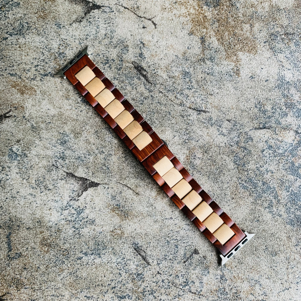 Retro Bamboo Wood Bracelet For Apple Watch Band 38mm 40mm 42mm 44mm 41mm 45mm Watchband Wood iWatch Strap Series 8 7 6 5 4 3 SE