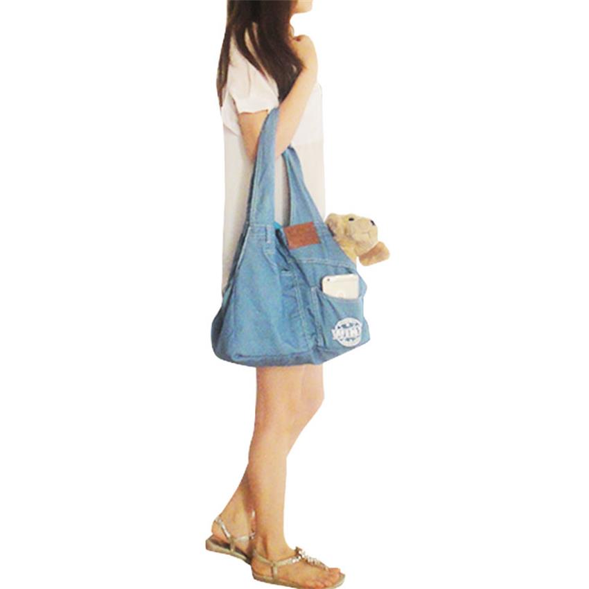 Pet Owner's Companion Versatile Blue Denim Pet Transport Backpack Suitable For Compact Canines