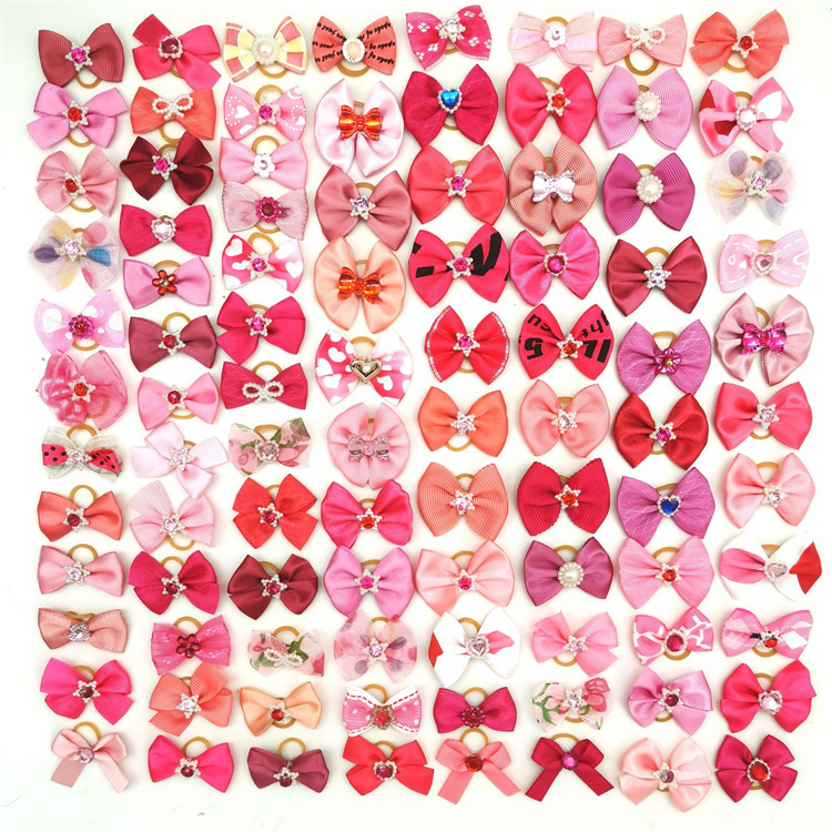 1200pcs Pet Grooming Hair Bows Puppy Mix Colours Decorate Hair Accessories for Small Dog Hair Rubber Bands Dog Grooming LT059