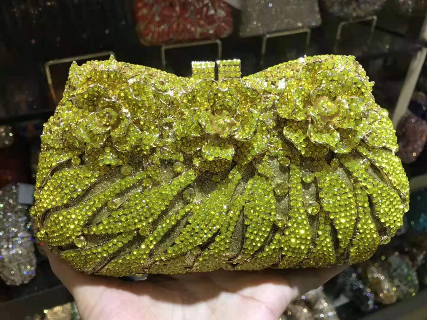 XIYUAN Luxury Crystal Day clutches handcraft rhinestone evening bag soiree sac pochette femme women party purse Clutch Bag Prom