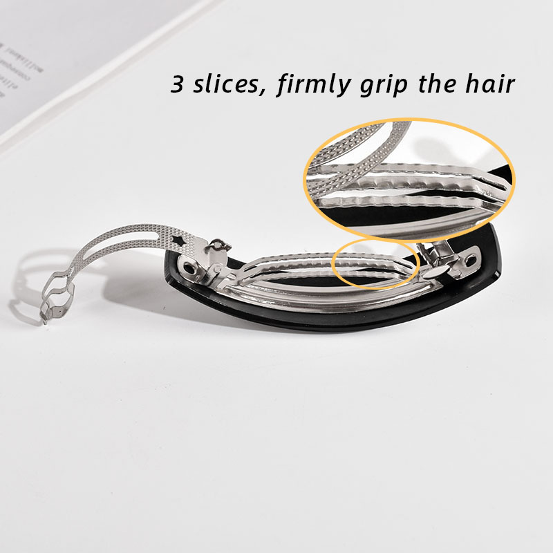 Come Shine 6 Pieces Set Retro Large Hair Barrettes Rectangular French Automatic Acrylic Hair Clips for Women Thick Medium Hair