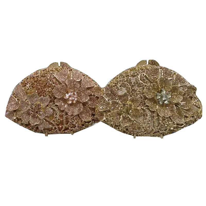 New Metal Belt Rhinestone Nigerian Ladies Clutch Luxury Ladies Party Banquet Bag Design Clutch Party Bag