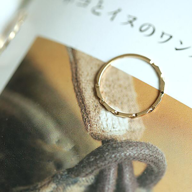 GOLDtutu 14K Solid Gold Ring, Thin Ring, Stacking Ring, Dainty Gold Ring, Minimalist, Mid-century Bff Bride, kj506
