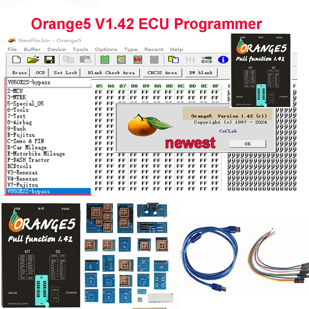 NEW Orange5 V1.42 Car ECU Repair Tool Adds More Ecu Mcu List Program for Toyota ECU Programmer VS Orange 5 Super Pro V1.38