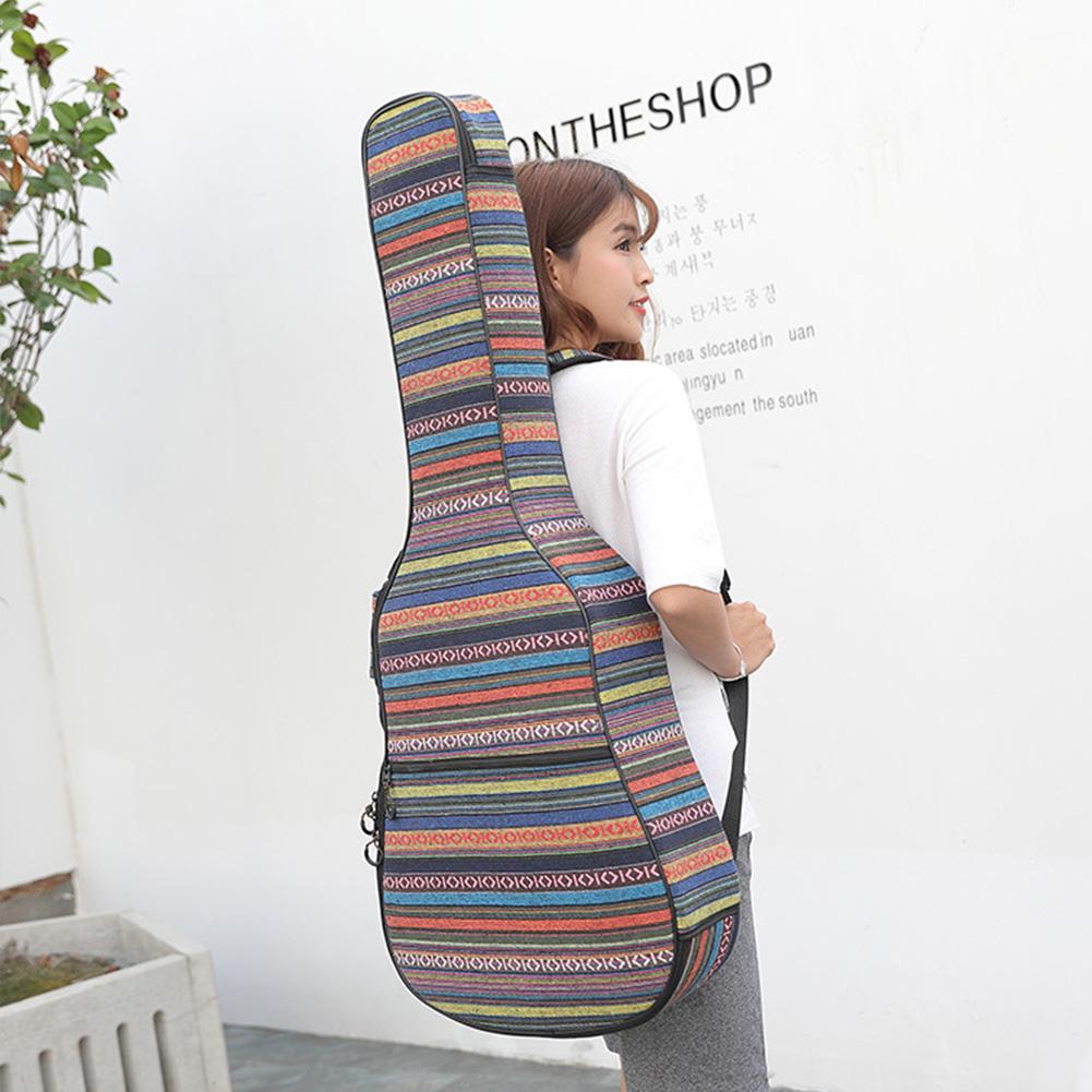 40/41 Inch Electric Guitar Case Ethnic Knitting Style Classical Acoustic Guitar Thickened Internal Waterproof Backpack