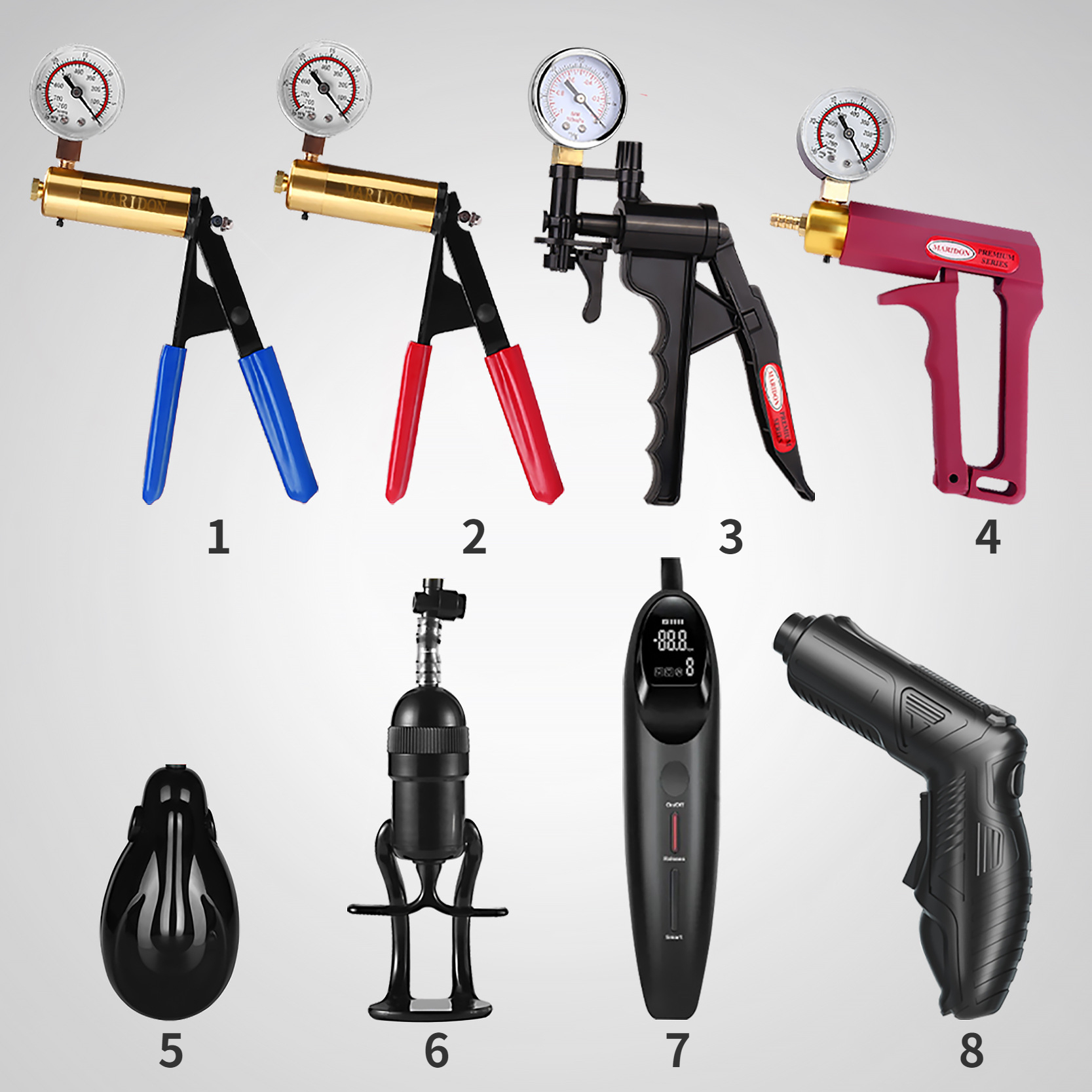 Penis Pump Anal Plug Pump Hand Grip Vacuum Pump Adult Negative Pressure Exerciser Sucking Pressure Gauge Gun Handle Accessories