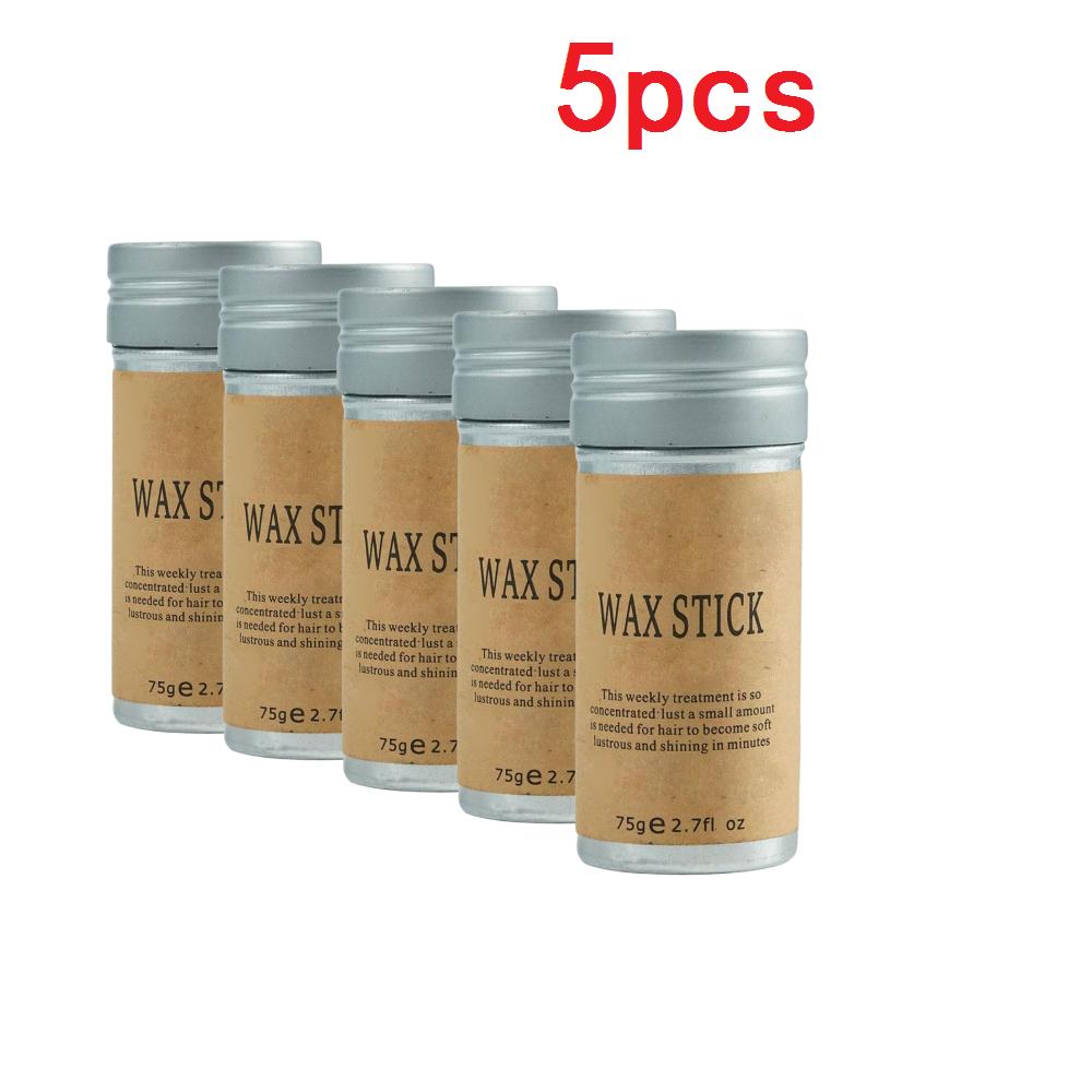 5PCS Broken Hair Artifact Hair Wax Stick Gel Cream Styling Hair Frizz Fixed Fluffy Children Men And Women Styling Wax 75G