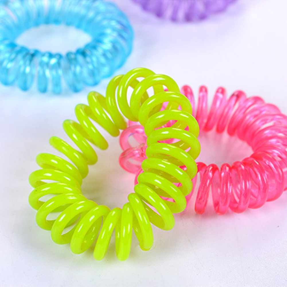 Multicolor Telephone Wire Hair Ties Spiral Slinky Hair Head Elastic Bands Hair Scrunchies Ponytail For Women Girls 10pcs