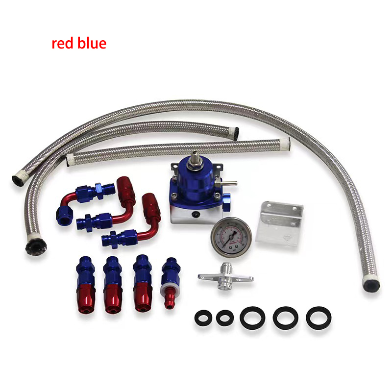 Universal Adjustable Fuel Pressure Regulator Guage Kit Oil Line 100PSI Guage fpr AN6 Oil Hose Fitting EFI Instrument Hot Sale