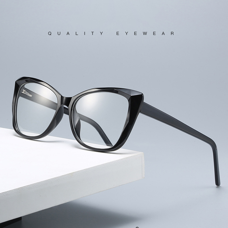 Anti Blue Light Computer Reading Glasses Women Big Frame Cat Eye Photochromic Presbyopia Eyeglasses +0.5 +1.0 +1.25 +1.75 +4.0
