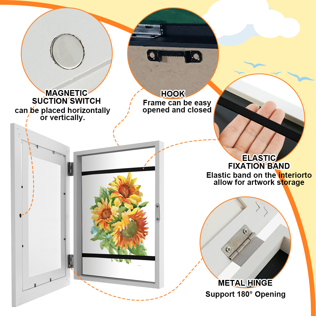 Art Changeable Kids Frames Pictures Poster Photo Drawing A4 Child Artwork Picture Frame HomeDecor H260306