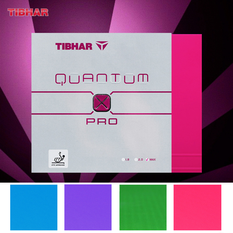 TIBHAR Quantum X PRO Table Tennis Rubber Non-Tacky Colorful Pimples-in Ping Pong Rubber with Beige Cake Sponge Fast Attack Loop