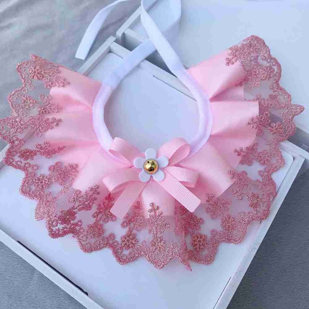 Adjustable Cat Necklace Neck Strap Lace Mesh Bowknot Puppy String Bib Dog Neckerchief Pet Collar